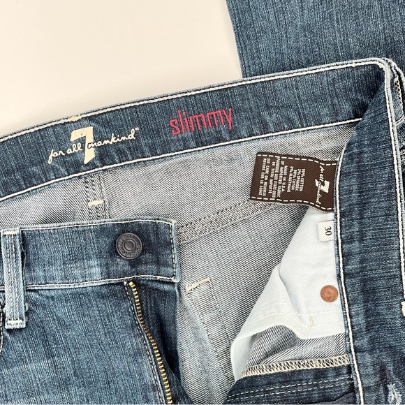 7 For All Mankind Men's Slimmy Jeans in Blue - Picture 2 of 3